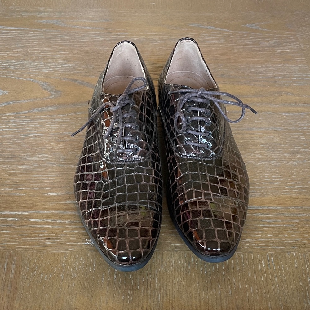 Adolfo Caddy-1 Elegant Brown Crocodile Pattern Men's Dress Shoes. Size:9.5(42)